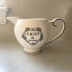 Katie Mandy Enjoy The Journey Pitcher Creamer White Black
Scroll Handle